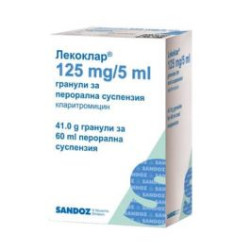 Лекоклар гранули за перорална суспензия 125 мг/5 мл х 60 мл Sandoz