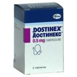 Достинекс 0.5 мг х 2 таблетки Pfizer