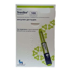 Тресиба пен инсулин деглидек 100 IU/мл 5 х 3 мл Novo Nordisk