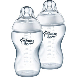 Комплект от 2 броя бебешки шишета за хранене Tommee Tippee Natural Start САМОСТЕРИЛИЗИРАЩО, 340 мл, с биберон със среден поток 3