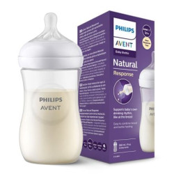 Шише с биберон без протичане 1м+ Philips-Avent Natural Response 3.0, 260 мл