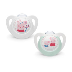 NUK биберон залъгалка силикон 0-6 мес., 2бр., Peppa Pig
