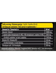 Anabolic On Stage Pump Shot | Stimulant-Free Glycerol -amp, AAKG Mega Pump 2