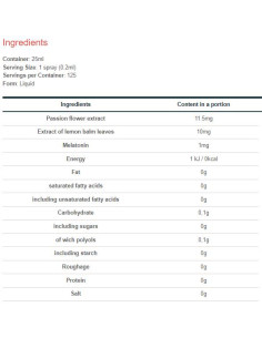 Melatonin 1 mg Oral Spray | with Passiflora 2