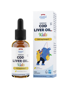 Norwegian Cod Liver Oil Kids | Lemon Flavored Liquid Omega Drops