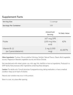Vitamin B-12 1000 mcg | with Folic Acid 2