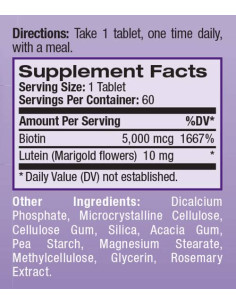 Biotin 5000 mcg / Plus Lutein 2