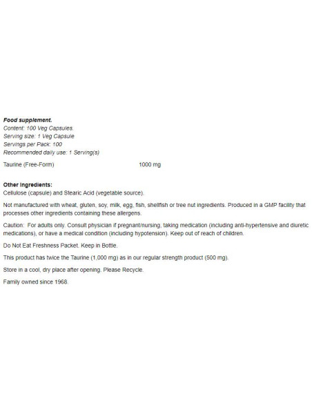 Taurine 1000 mg / Double Strength