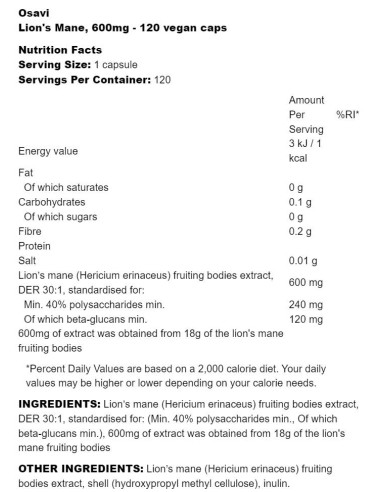 Lion-N39,s Mane 600 mg