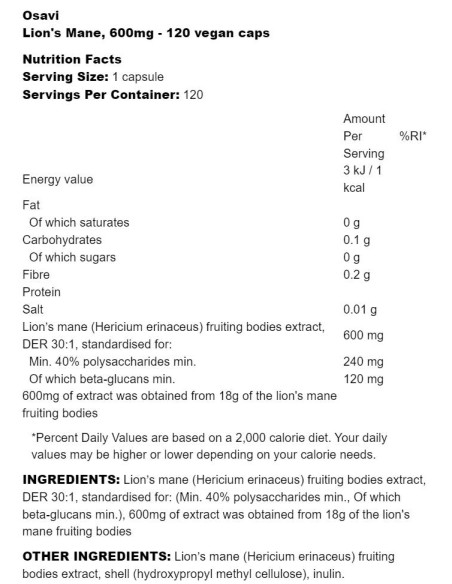 Lion-N39,s Mane 600 mg