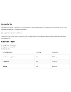 CGT Powder / Creatine + Glutamine + Taurine 2