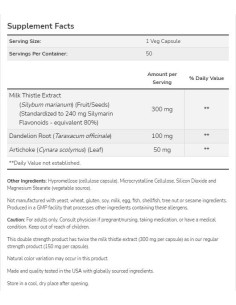 Milk Thistle - Silymarin Extract | Double Strength with Artichoke -amp, Dandelion 2