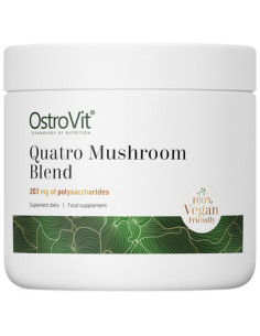 Quatro Mushroom Blend Powder | Lion-N39,s Mane  Reishi  Cordyceps  Chaga