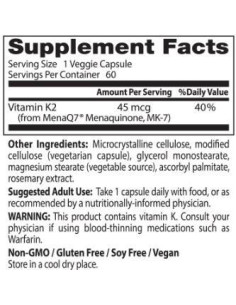BEST Natural Vitamin K2 MK-7 45 mcg 2