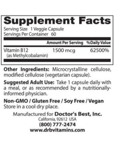 BEST Fully Active B12 / Methylcobalamin 1500 mcg 2