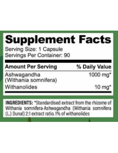 Ashwagandha 1000 mg | with 10 mg Withanolides 2