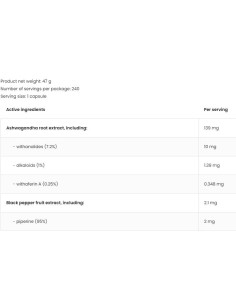Ashwagandha Root Extract 139 mg 2