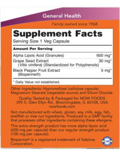 Alpha Lipoic Acid 600 mg / Extra Strength 2
