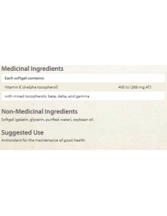 Vitamin E 400 IU · Natural Source 268 mg 2