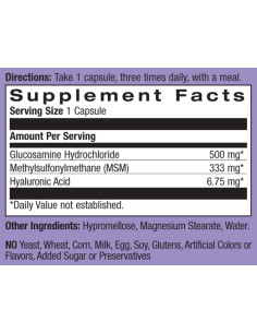 Glucosamine, Hyaluronic Acid -amp, MSM 2