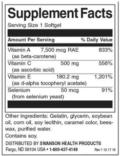 Vitamins A, C, E -amp, Selenium 2