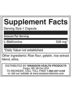 100- Pure L-Methionine 500 mg 2