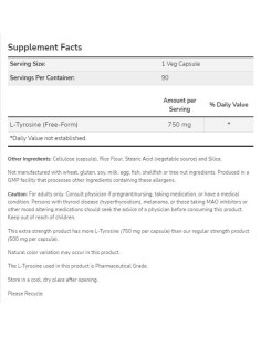 L-Tyrosine 750 mg | Extra Strength 2