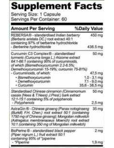 Berberine HCL 450 mg | with Curcumin -amp, Cinnamon 2