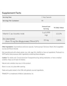 C-1000 Zinc Immune | Vitamin C + Zinc Bisglycinate 2