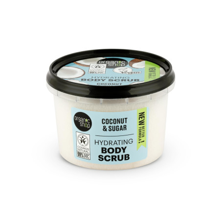 Овлажняващ пилинг за тяло Кокос и захар , Organic Shop, 250 мл