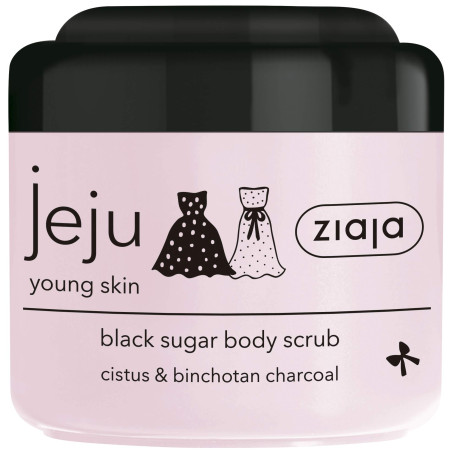 ZIAJA JEJU Захарен пилинг за тяло с активен въглен, 200ml