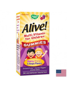 Мултивитамини за деца Алайв Alive! Multi-Vitamin for Children Gummies 30 желирани таблетки