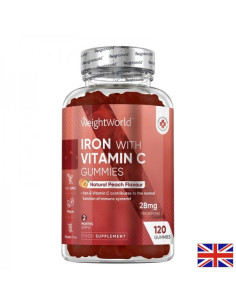 Анемия Желязо + Витамин С Гъми 120 желирани таблетки, с вкус на праскова