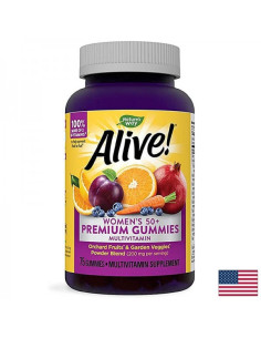 Премиум мултивитамини за жени 50+ Алайв - Alive! Women’s 50+ Premium Gummies Multivitamin, 75 желирани таблетки