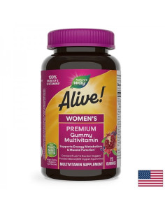 Премиум мултивитамини за жени Алайв - Alive! Womens Premium Gummies Multivitamin, 75 желирани таблетки