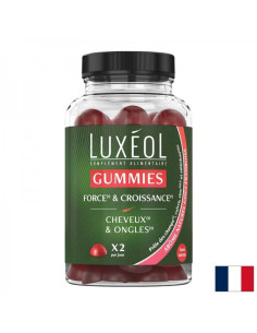 Заздравяване на косата и стимулиране на растежа й Luxéol формула 60 желирани таблетки с вкус на малина
