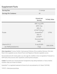 Methyl B-12 5000 mcg | with Folic Acid Quatrefolic 2