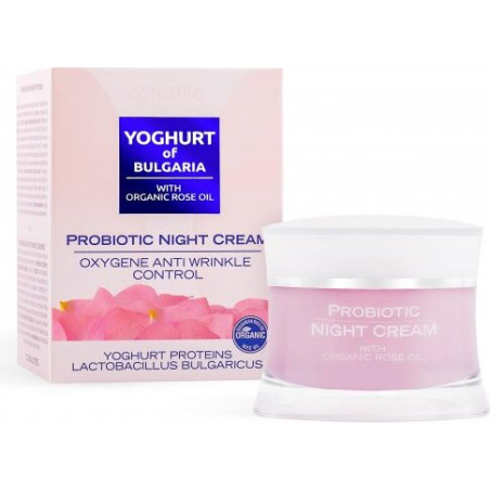 ПРОБИОТИЧЕН ПРОТИВОБРЪЧКОВ НОЩЕН КРЕМ YOGHURT OF BULGARIA WITH ORGANIC ROSE OIL 50 ml