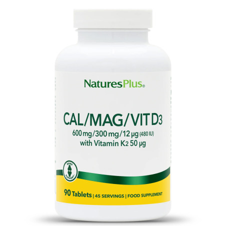 Калций + Магнезий + Витамин Д3 + К2 – NaturesPlus (90 табл)