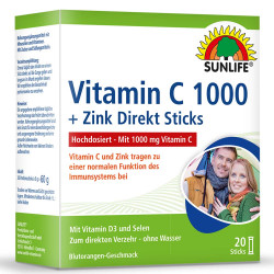 Витамин C 1000 mg с Цинк, Селен и Витамин Д Сашета – SUNLIFE (20х3 гр)