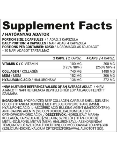 Collagen, Hyaluron, MSM + Vitamin C