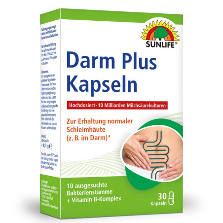 Пробиотик с 10 Щама с Витамин Б-Комплекс Darm Plus – SUNLIFE (30 капс)