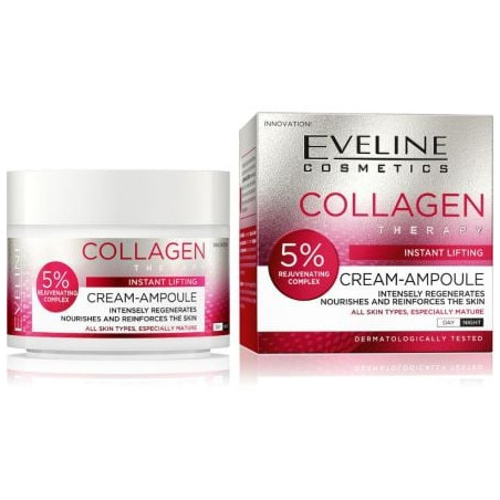EVELINE CREAM-AMPOULE COLLAGEN ДН/НЩ КРЕМ ЗА ЛИЦЕ - НЕЗАБАВЕН ЛИФТИНГ 50МЛ
