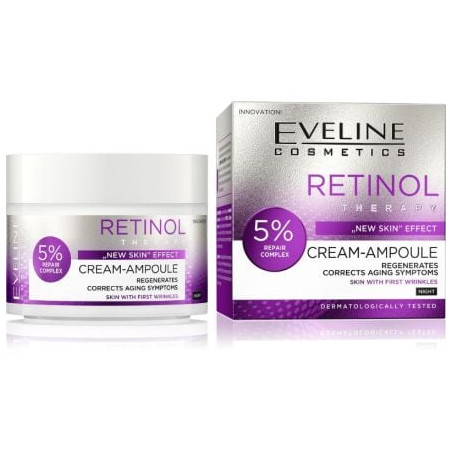 EVELINE CREAM-AMPOULE RETINOL НОЩЕН КРЕМ ЗА ЛИЦЕ - ЕФЕКТ "НОВА КОЖА" 50МЛ