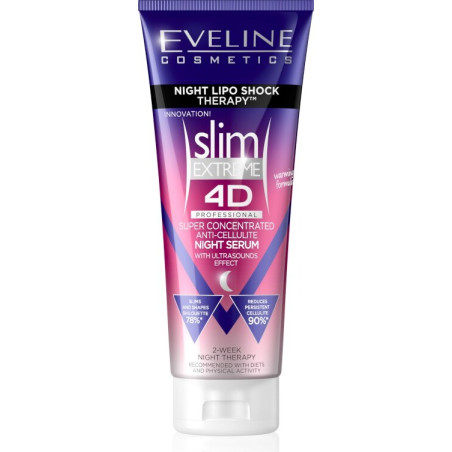 EVELINE SLIM EXTR 4D LIPO SHOCK АНТИЦЕЛУЛИТЕН НОЩЕН СЕРУМ 250 МЛ