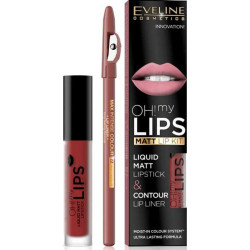 EVELINE ЧЕРВИЛО ТЕЧНО+МОЛИВ УСТНИ OH MY LIPS №16