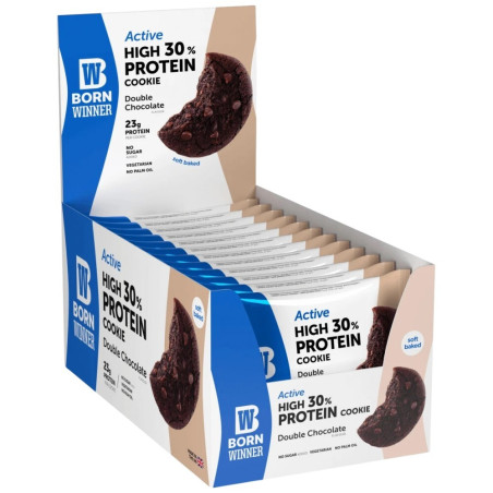 Born Winner Active 30% High Protein Cookie 12 x 75 грама Двоен шоколад