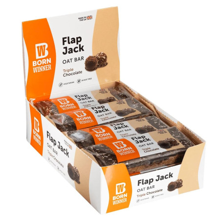 Born Winner Flap Jack Oat Bar | with Topping 12 x 100 грама Троен Шоколад