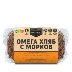 DELICIOUS N' NUTRITIOUS - НАТУРАЛЕН ОМЕГА ХЛЯБ С МОРКОВИ - 300 г