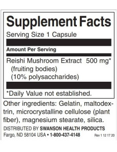 Reishi Mushroom Extract 500 mg | Standardized 2